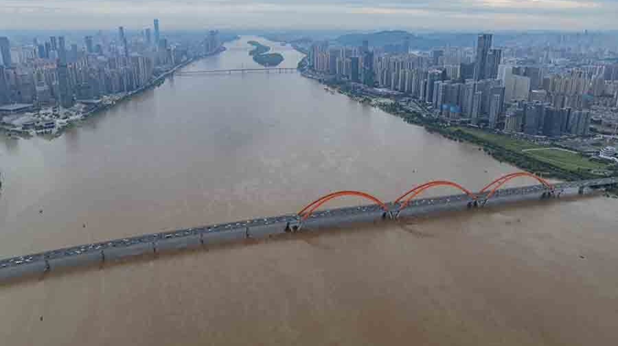 湘江长沙段退出警戒水位